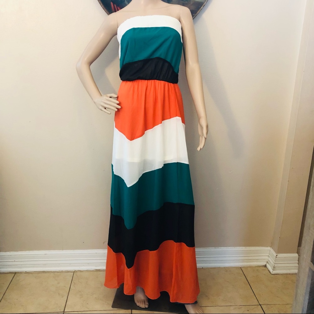 NWT Miss Avenue Maxi strapless dress